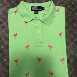 Shortsleeved flamingo polo